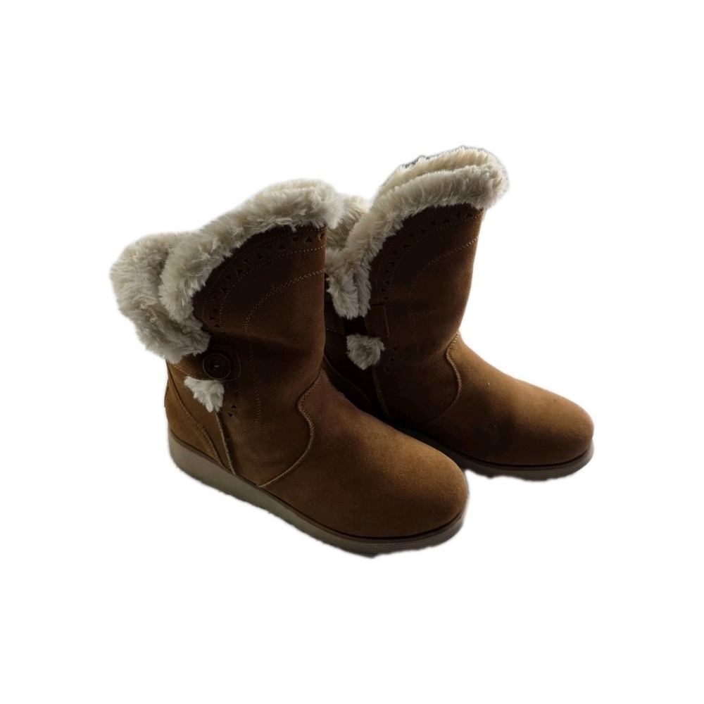 Sketchers Keepsakes Boots Womans 9 tan Cozy peak Hands Free Slip-ins